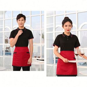 Summer Time Short-Sleeved Polo Shirts for Milk Tea Shop Caterers Hotpot Restaurants Wicks Away Moisture Restaurant Bar Uniforms - Product Image 3