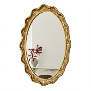 Espejo de pared contemporáneo de aluminio dorado, estilo clásico, espejo creativo de lujo para decoración del hogar, diseño de marco para espejo de pared - Product Image 3