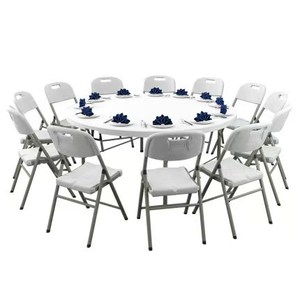 <span class=keywords><strong>Table</strong></span> ronde pliante en plastique professionnelle pour décor <span class=keywords><strong>de</strong></span> Banquet <span class=keywords><strong>de</strong></span> <span class=keywords><strong>mariage</strong></span> intérieur extérieur panneau <span class=keywords><strong>de</strong></span> maison moderne élégant en fer métallique - Product Image 5