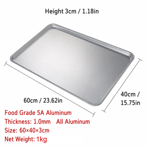 Plaque de cuisson carrée en alliage d'aluminium antiadhésive 40x60cm en gros, en stock, pour la cuisson à domicile de biscuits, pains et gâteaux - Product Image 3