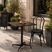 Table pliante d'extérieur moderne et durable en fer galvanisé, résistante à la rouille et à l'eau, pour café, patio, restaurant, mobilier de salle à manger