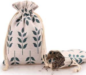 Bolsa de Yute Personalizada con Logotipo Impreso, Bolsa de Regalo de Navidad de Yute, Bolsa de Yute con Cordón de Algodón Marrón - Product Image 1