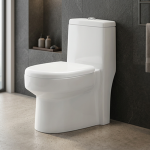 โถสุขภัณฑ์แบบชิ้นเดียว Fohome Sanitarios Inodoros พร้อมระบบ S-Trap และระบบไซฟอน  พร้อมฝารองนั่งอุ่นแบบมีระบบชำระล้างด้วยน้ำ - Product Image 6