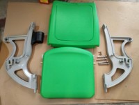 Chaise pliante de moulage par soufflage à dossier haut avec pieds de montage au sol en aluminium pour les sports de stade et l'utilisation de divertissement-CS-GZY-L