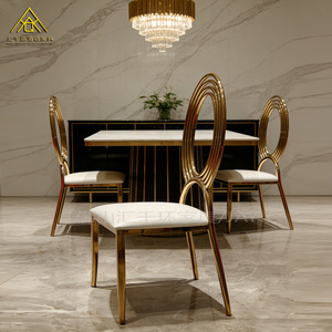 Huiqianhuan Upholstered Velvet Dining <b>Chair</b> Metal Legs Hotel Banquet Wedding Restaurant Club Use - Product Image 3