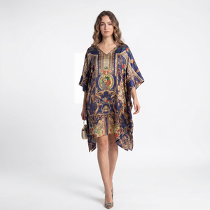 Robe tunique longue en viscose pour femmes africaines, style kaftan, coupe décontractée, poncho kimono, finition soyeuse, style bohème, idéale pour les vacances et les centres de villégiature - Product Image 1