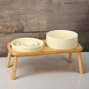 Ceramic <b>Raised</b> Slow Feeder <b>Bowl</b> for Small Animals' <b>Food</b> Usage - Product Image 1