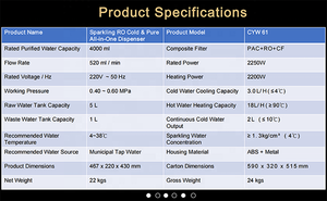 Distributeur d'<span class=keywords><strong>eau</strong></span> <span class=keywords><strong>gazeuse</strong></span> électrique intégré et purificateur RO avec chauffage intelligent en 3 secondes pour usage domestique et commercial - Product Image 6