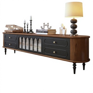 Mobile <span class=keywords><strong>TV</strong></span> <span class=keywords><strong>in</strong></span> Legno Massello Stile Francese Vintage, Mobile Contenitore Retrò Stile Medievale per Soggiorno, Mobile <span class=keywords><strong>TV</strong></span> Alto Integrato - Product Image 1
