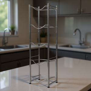 Estante de 5 niveles de acero inoxidable para botellas de agua, estante de drenaje resistente, almacenamiento de bebidas para cocina, diseño moderno y minimalista - Product Image 2