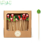 Groothandel natuurlijke bamboe fruitprikkers, wegwerpbaar, food grade, voor hapjes en salades