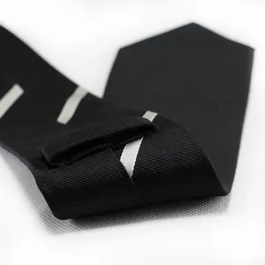 Men's Fashion Accessories Made Black Woven Causal Tie 100% Silk Necktie For Custom Wholesale Black Necktie For Men