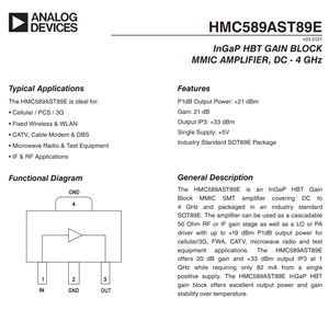 HMC589AST89E, AMPLIFICATEUR RF, AMPLIFICATEUR, CI, composants électroniques - Product Image 3