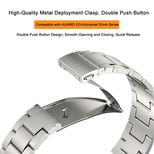 Correa de Metal de 22 mm y 20 mm para Reloj Huawei Gt 4 Gt4 46 mm 41 mm Gt3 Pro Se <span class=keywords><strong>Amazfit</strong></span> Gts Mini <span class=keywords><strong>Gtr</strong></span> 4, Brazalete de Acero Inoxidable - Product Image 4