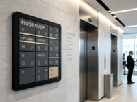 Panneau de signalisation sur pied suspendu, personnalisable avec logo, pour hôpitaux, voitures, LED, à fixer au mur intérieur