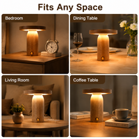 Lampe de table en bois massif avec logo personnalisé, plateau de rangement, gradation progressive, lumière LED rechargeable sans fil pour hôtel, café