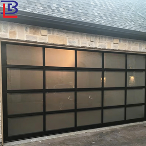 Puerta de Garaje Moderna y Contemporánea de Doble Hoja Plegable Automática de Aluminio y Vidrio Antirrobo con Apertura Lateral Eléctrica para Almacén o Fábrica - Product Image 2