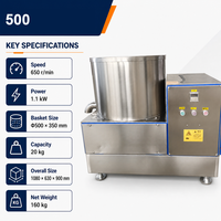 Sécheuse centrifuge commerciale pour légumes avec panier amovible pour équipement de transformation alimentaire en restauration