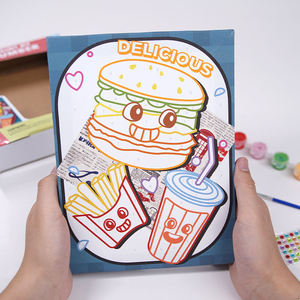 Ensemble de <span class=keywords><strong>peinture</strong></span> acrylique 8 couleurs de qualité supérieure avec toile en bois Fast Food Picture by Numbers Image <span class=keywords><strong>facile</strong></span> à dessiner pour les enfants - Product Image 5