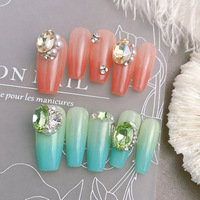 Cristal K9 Diamant ovale en forme d'œuf de pigeon 8*10 Transparent Blanc Accessoires pour nail art Modèle à fond pointu Cy0510