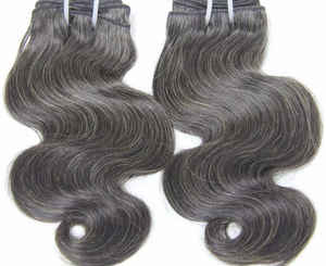Prodotti Più Popolari del 2026 Acquistati Online: Trama di Capelli Umani Neri Misti Grigi Naturali Sale e Pepe, Fasci di Capelli con Chiusura Frontale - Product Image 1