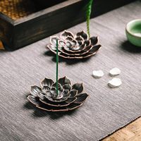 Porta Incienso de Loto Desmontable y Portátil para Decoración del Hogar, Elegante, de Aleación de Zinc y Latón, para Meditación o Yoga