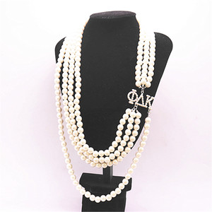 Design speciale girocollo di perle ABS dichiarazione lettera greca Phi Delta Ka PDK 1923 collana di confraternite gioielli - Product Image 3