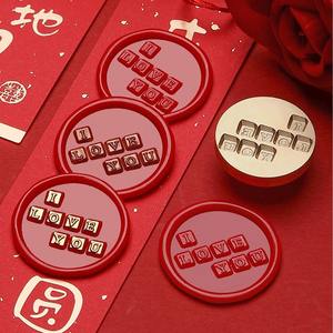 Ensemble de tampons à cire pour la Saint-Valentin, finition mate, tête en cuivre, petit format rond, pour lettres d'amour, décoration d'enveloppes - Product Image 4