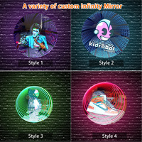 Miroir LED 3D personnalisable coloré pour intérieur et extérieur, effet infini multicouche, néon abyssal pour la maison et le bureau