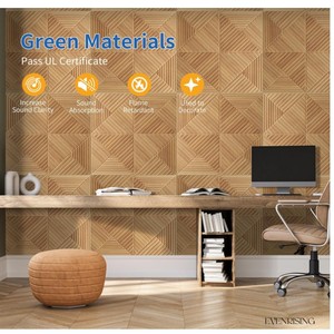 Panel Acústico con Diseño de Madera, Autoadhesivo, 3D, Decorativo, Panel de Pared Insonorizante para Estudio de Grabación, Múltiples Diseños - Product Image 3