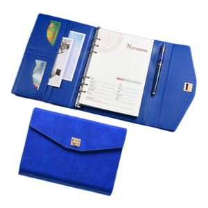 <strong>2023</strong> Lifestyle Blue A5 Refillable Ring Binder Vegan Leather Stationery Planner Journal Minimalistic <strong>Personalised</strong> Gifts Notebook - Product Image 3