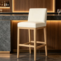Tabouret rembourré en bois moderne pour cuisine intérieure, hôtel, villa, club, usage commercial, bistrot, bar, comptoir, fauteuil en tissu de lin