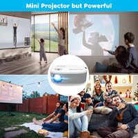 Mini projecteur portable 720P HD LCD avec haut-parleurs intégrés, système d'exploitation Android, lampe LED USB - Cinéma maison et utilisation professionnelle/éducative