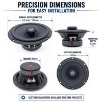 Alto-falante Coaxial Automotivo de 6.5 polegadas 50W 4Ohm 88dB Cone de Ferro Tweeter de 25mm Áudio Automotivo Profissional IATF16949 OEM Personalizado 500+ Pares
