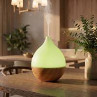 Diffuseur d'huiles essentielles ultrasonique pas cher en gros, alimenté par USB, lumière LED 7 couleurs, diffuseur d'arômes pour la maison avec arrêt automatique