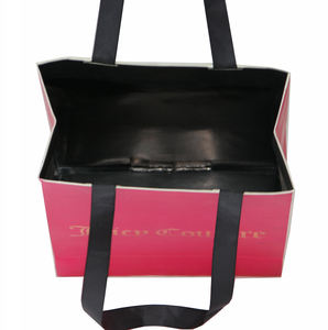 กระเป๋าใส่สินค้ากระดาษสีชมพูกว้างเหนือธรรมชาติสีโรสโกลด์ถุงใส่ของขวัญตามสั่ง - Product Image 6