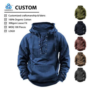 Sudadera con Capucha Retro Personalizada con Logotipo, Estilo Workwear, con Correa Cortavientos, Tejido Polar, Identificación Retro, para Actividades al Aire Libre y Aventuras - Product Image 1