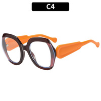 Nouvelles lunettes anti-lumière bleue vintage, monture optique en métal demi-cerclée pour adultes, lunettes rondes orange
