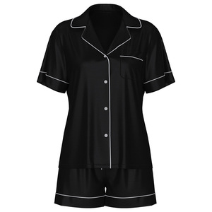 Ensemble de pyjama en satin thermique élégant et luxueux pour femmes, vêtements de nuit doux en polyester 100% avec taille élastique, idéal pour l'été et les mariages (ODM) - Product Image 5