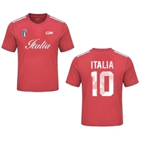 Maillot de football personnalisé 2026 – Tenue de supporter Coupe d'Europe – Maillot de football bleu Italie 10 pour homme – Vêtement d'entraînement