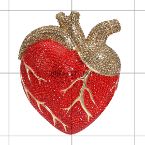 Women Romantic Heart Crystal <b>Clutch</b> Purse Shinny Rhinestones Evening Bag for <b>Wedding</b> Halloween Night Out Chain Strap - Product Image 6