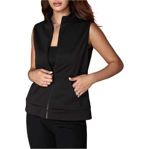 Gilet léger zippé pour femme, sans manches, avec poches, respirant, vêtement d'extérieur, printemps été, décontracté - Product Image 3