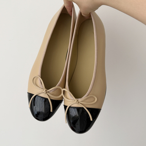 Bailarinas para <span class=keywords><strong>mujer</strong></span>, <span class=keywords><strong>zapatos</strong></span> sin cordones con lazo suave y elegante, <span class=keywords><strong>Beige</strong></span>, <span class=keywords><strong>charol</strong></span>, negro, para oficina, fiesta, boda, negocios, informales - Product Image 1