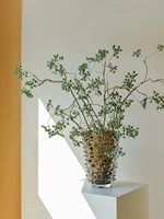 Handgemachte mund geblasene Kunst Glasvase Khaki Farbe Dreieck Prismen Spiky Thorn Design Home Tisch dekoration Dicke schwere Glasvase