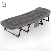 Lit pliant gain de place avec cadre métallique pour chaise longue multifonctionnelle