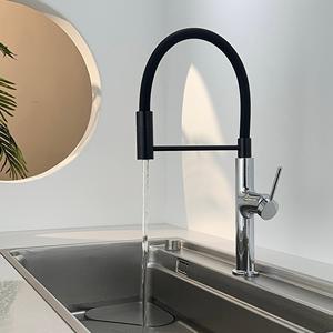 <span class=keywords><strong>Robinet</strong></span> de cuisine moderne en laiton massif de qualité supérieure 1689g avec bec flexible magnétique en silicone, mitigeur de luxe à poignée unique pour évier, idéal pour hôtels et centres commerciaux - Product Image 1
