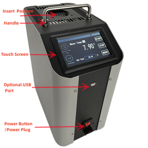 شاشة تعمل باللمس <span class=keywords><strong>PT100</strong></span> SPRT معايرة درجة حرارة الكتلة الجافة جهاز معايرة البئر الجاف - Product Image 2