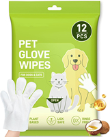 12 lingettes hypoallergéniques pour animaux de compagnie, pour chiens, chats et petits animaux |   Lingettes désodorisantes sans rinçage pour chiens, pour pattes, fesses, yeux et oreilles