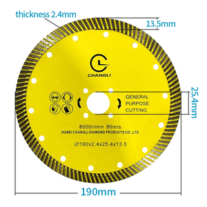 Oem công nghiệp 190 mét 7.5inch thiêu kết nitride ướt/khô cắt đĩa lưỡi kim cương <span class=keywords><strong>Turbo</strong></span> Lưỡi cưa cho đá cẩm thạch bê tông <span class=keywords><strong>Granite</strong></span> - Product Image 6