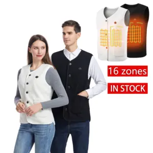 Gilet da 16 zone riscaldato da uomo \/da donna Casual con scollo a V con gilet riscaldato da uomo con controllo intelligente della temperatura cappotto di cotone da caccia invernale